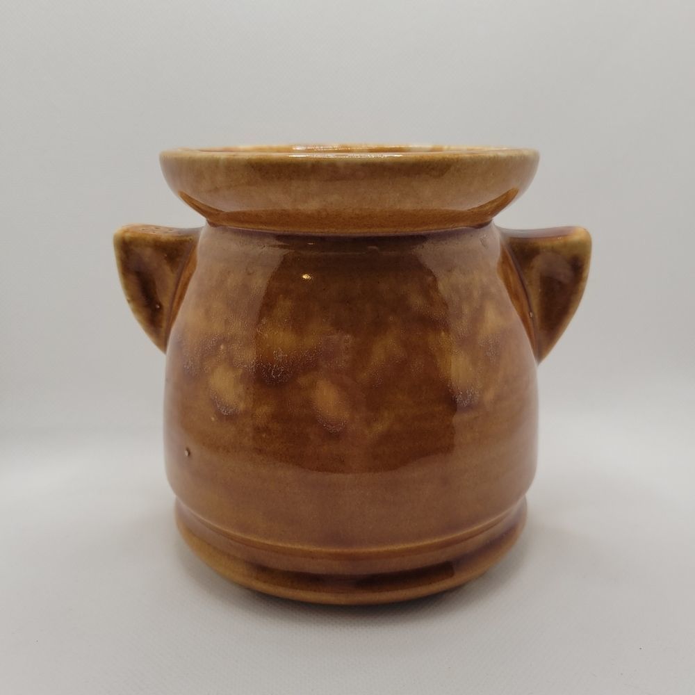 Brush Pottery Honey Crock Jardiniere Brown Drip Glaze Vintage 1976 U.S.